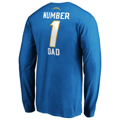 Los Angeles Chargers #1 Dad Long Sleeve Team Logo T-Shirt | NFL Hot
