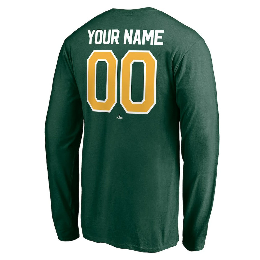 Athletics Personalized Winning Streak Name & Number Long Sleeve T-Shirt - MLB T-shirts