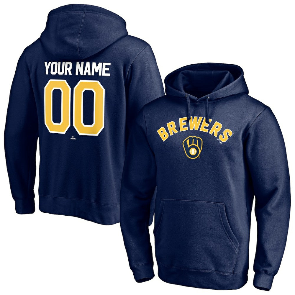Milwaukee Brewers Personalized Winning Streak Name & Number Pullover Hoodie - MLB Hoodies