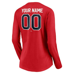 Washington Nationals Women's Personalized Winning Streak Name & Number Long Sleeve V-Neck T-Shirt - MLB T-shirts
