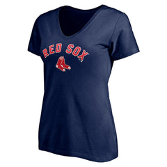 Boston Red Sox Women's Personalized Winning Streak Name & Number V-Neck T-Shirt - MLB T-shirts