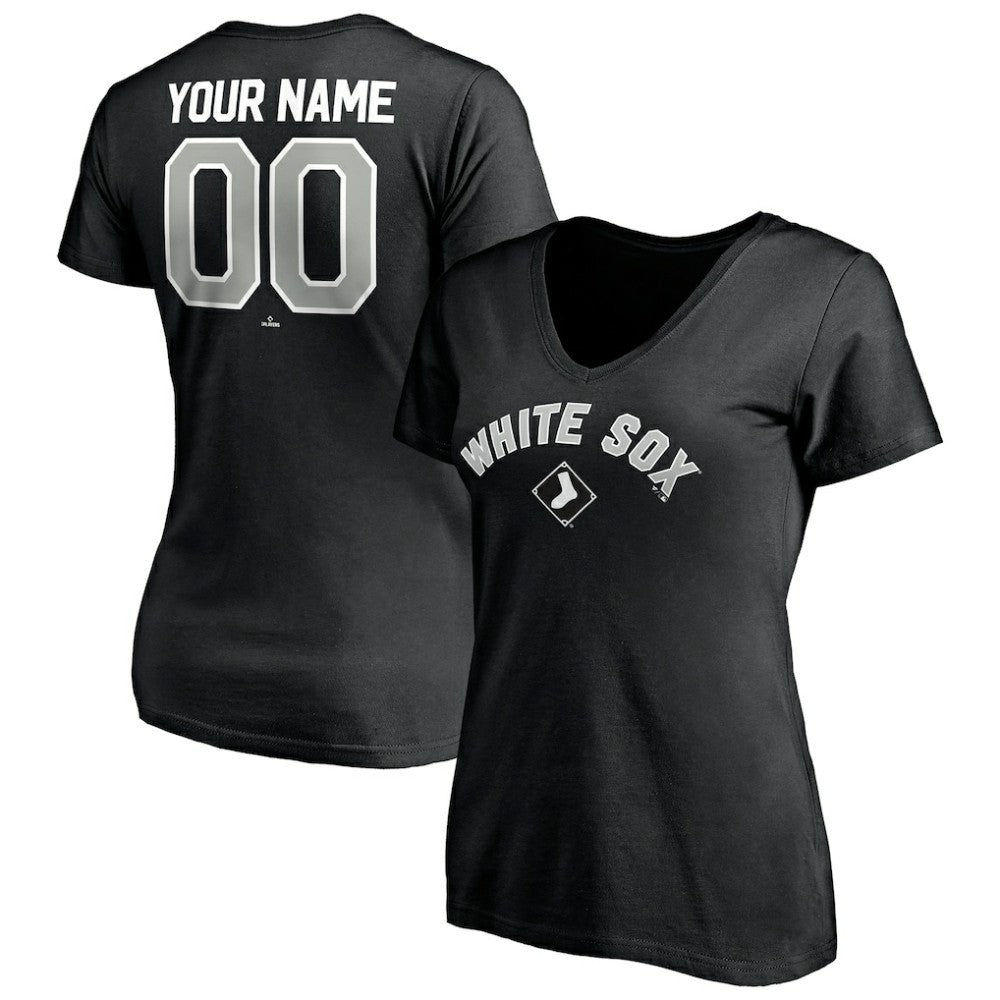 Chicago White Sox Women's Personalized Winning Streak Name & Number V-Neck T-Shirt - MLB T-shirts
