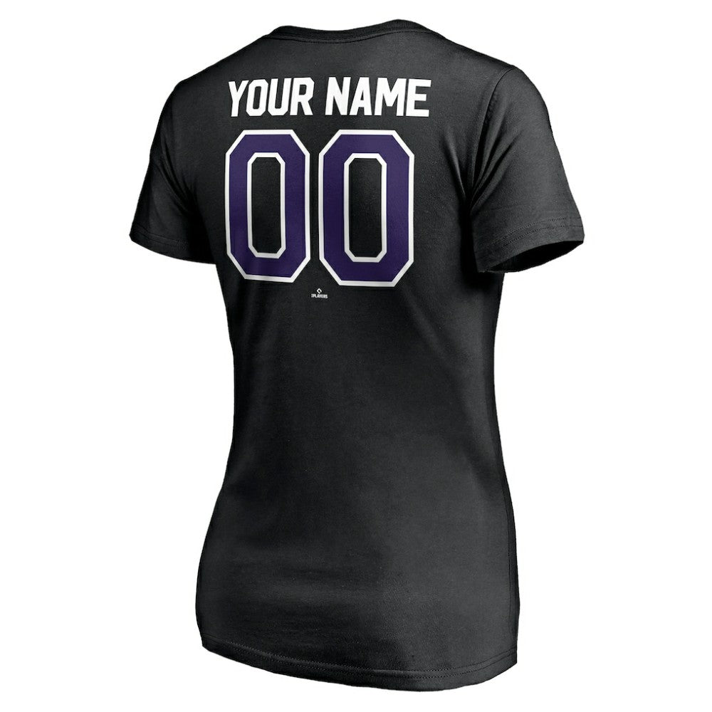 Colorado Rockies Women's Personalized Winning Streak Name & Number V-Neck T-Shirt - MLB T-shirts