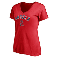 Los Angeles Angels Women's Personalized Winning Streak Name & Number V-Neck T-Shirt - MLB T-shirts