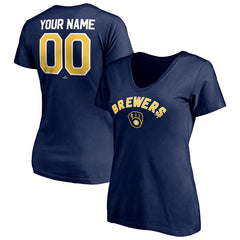Milwaukee Brewers Women's Personalized Winning Streak Name & Number V-Neck T-Shirt - MLB T-shirts