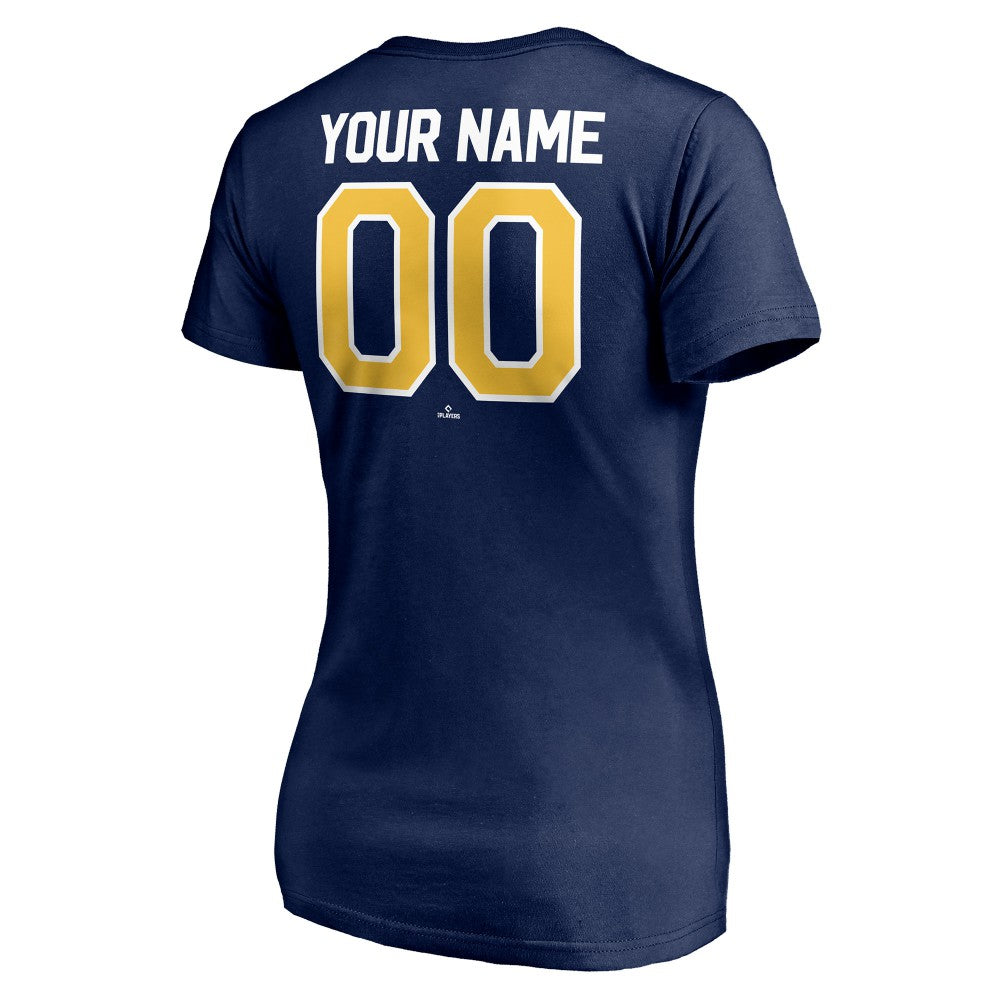 Milwaukee Brewers Women's Personalized Winning Streak Name & Number V-Neck T-Shirt - MLB T-shirts