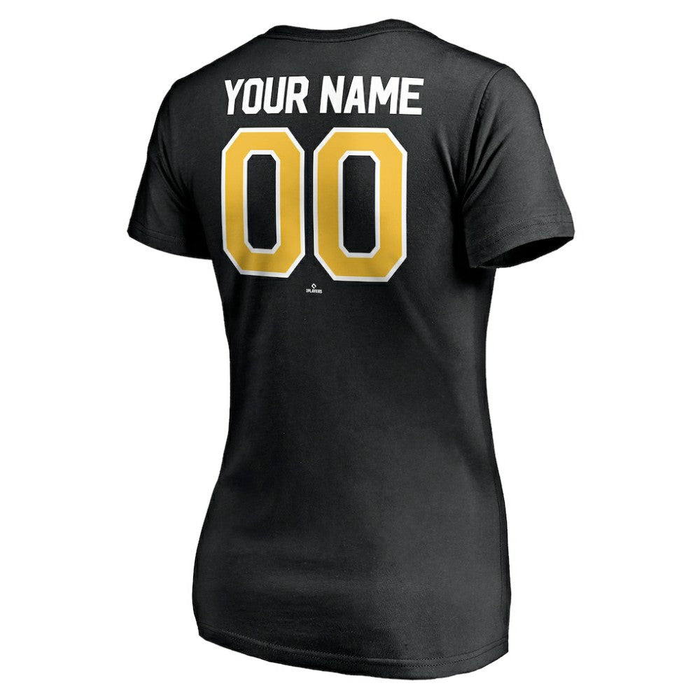 Pittsburgh Pirates Women's Personalized Winning Streak Name & Number V-Neck T-Shirt - MLB T-shirts