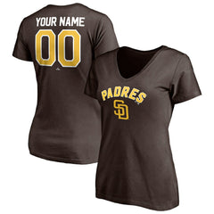 San Diego Padres Women's Personalized Winning Streak Name & Number V-Neck T-Shirt - MLB T-shirts
