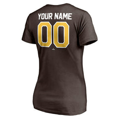 San Diego Padres Women's Personalized Winning Streak Name & Number V-Neck T-Shirt - MLB T-shirts