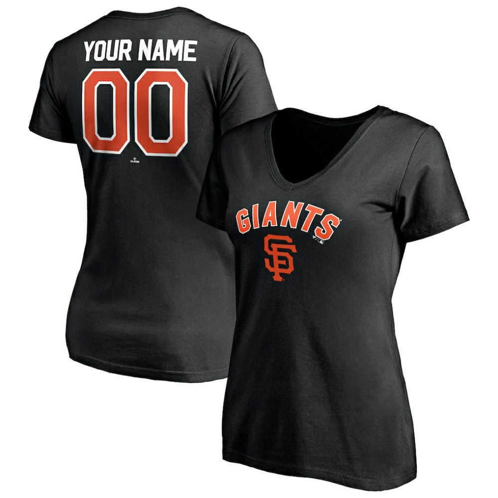 San Francisco Giants Women's Personalized Winning Streak Name & Number V-Neck T-Shirt - MLB T-shirts