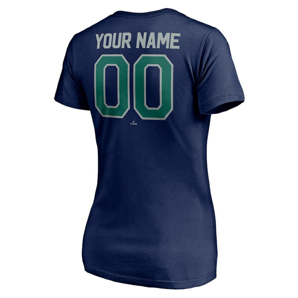 Seattle Mariners Women's Personalized Winning Streak Name & Number V-Neck T-Shirt - MLB T-shirts
