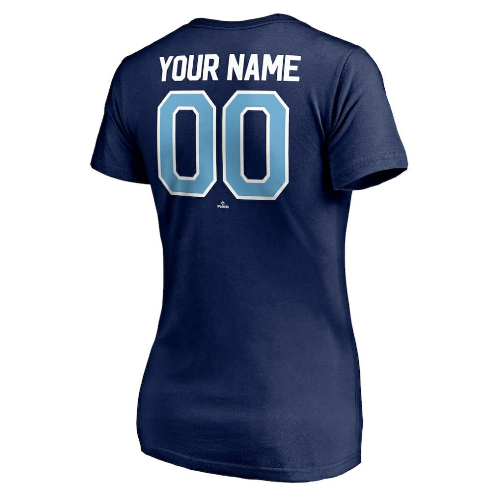 Tampa Bay Rays Women's Personalized Winning Streak Name & Number V-Neck T-Shirt - MLB T-shirts