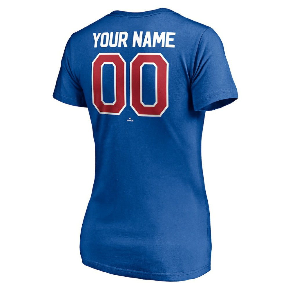 Texas Rangers Women's Personalized Winning Streak Name & Number V-Neck T-Shirt - MLB T-shirts