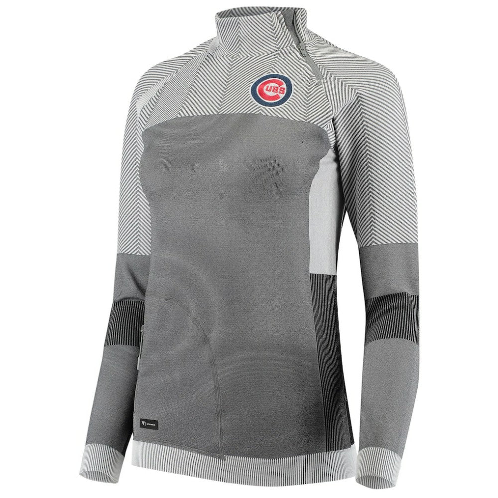 Chicago Cubs Levelwear Women's Verse Asymmetrical Raglan Tri-Blend Quarter-Zip Jacket - MLB Jackets