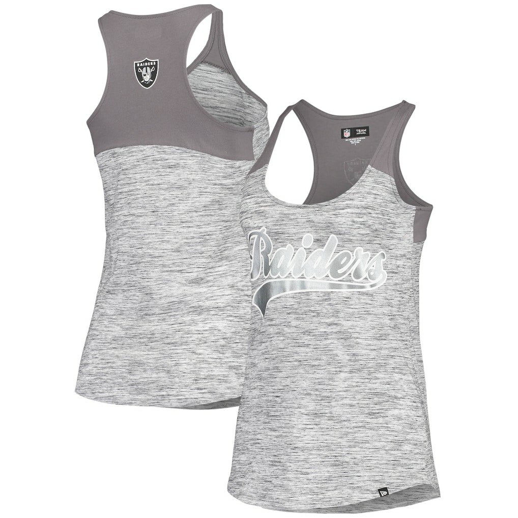 Las Vegas Raiders Women's Space Dye Racerback Scoop Neck Tank Top | NFL On sale