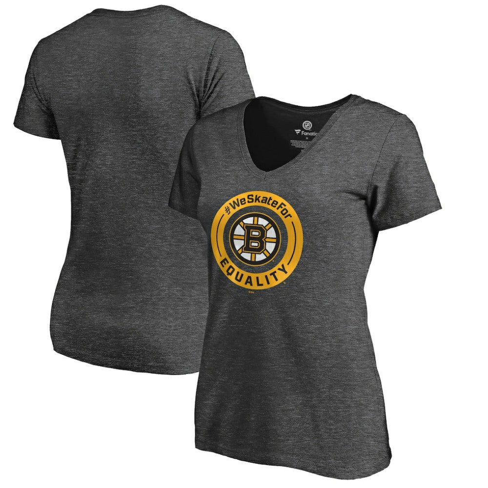Boston Bruins Women's #WeSkateFor V-Neck T-Shirt -  NHL T-shirts