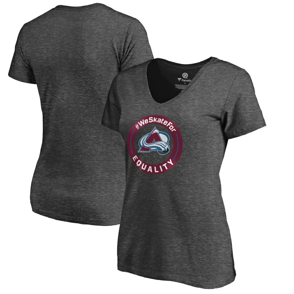 Colorado Avalanche Women's #WeSkateFor V-Neck T-Shirt -  NHL T-shirts