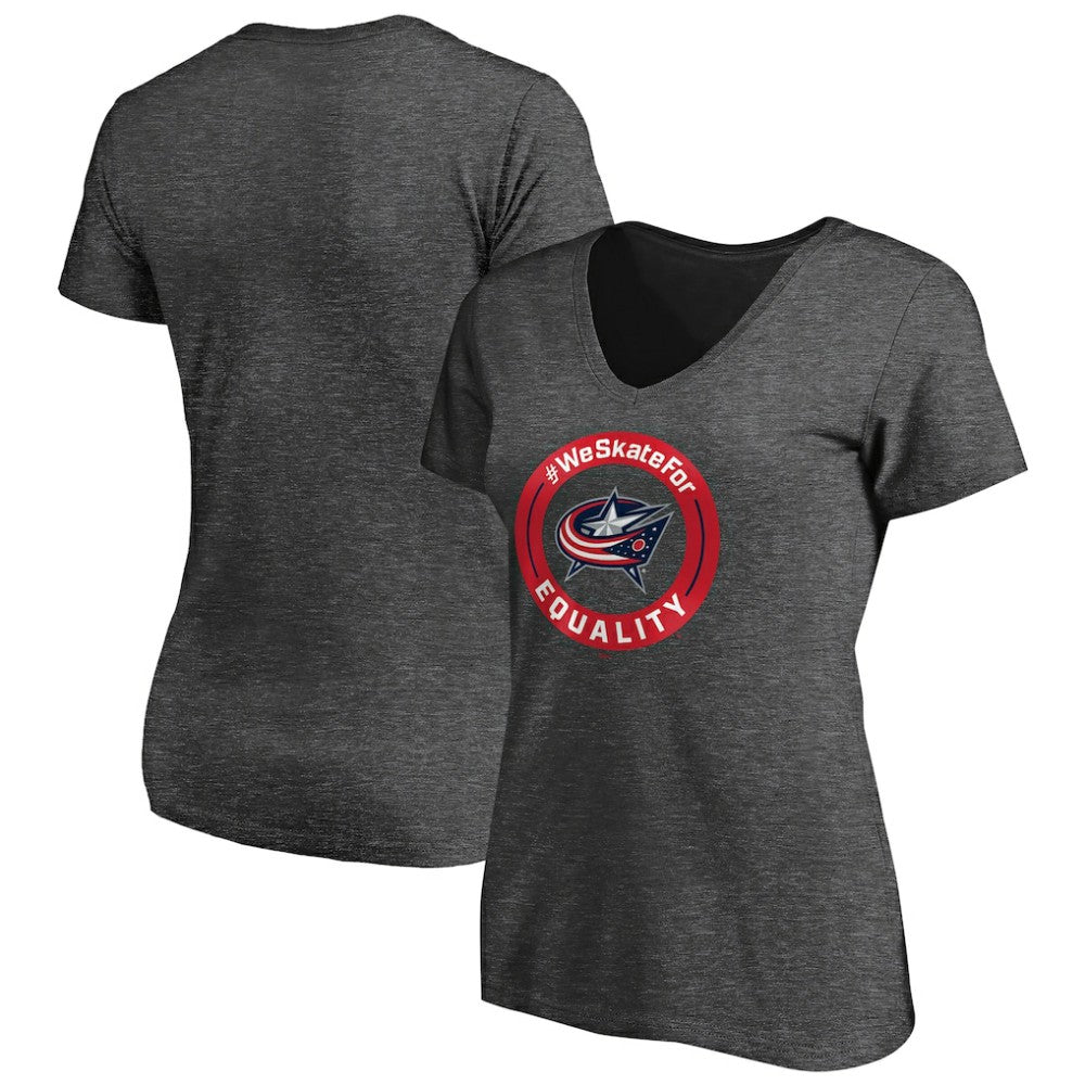 Columbus Blue Jackets Women's #WeSkateFor V-Neck T-Shirt -  NHL T-shirts