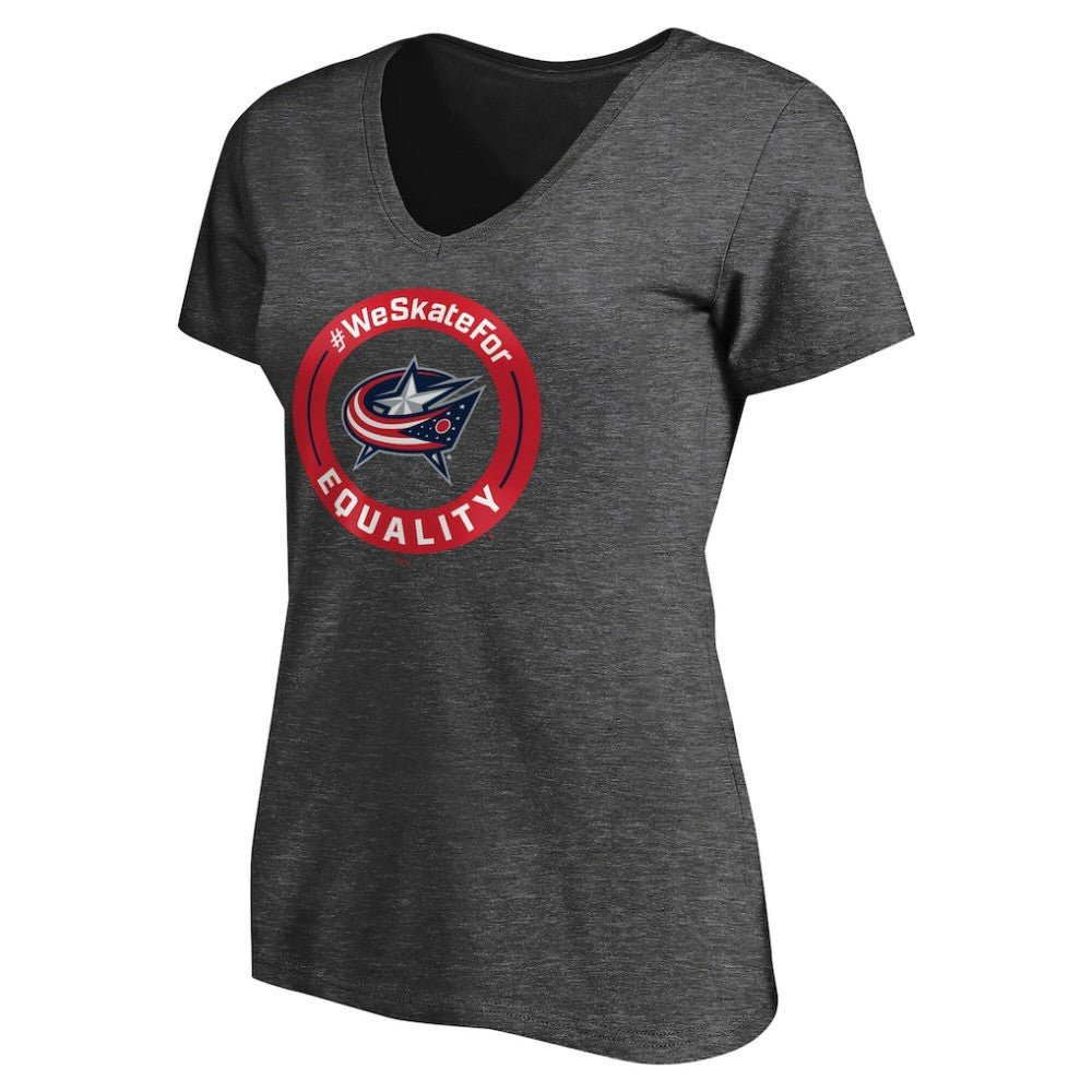 Columbus Blue Jackets Women's #WeSkateFor V-Neck T-Shirt -  NHL T-shirts