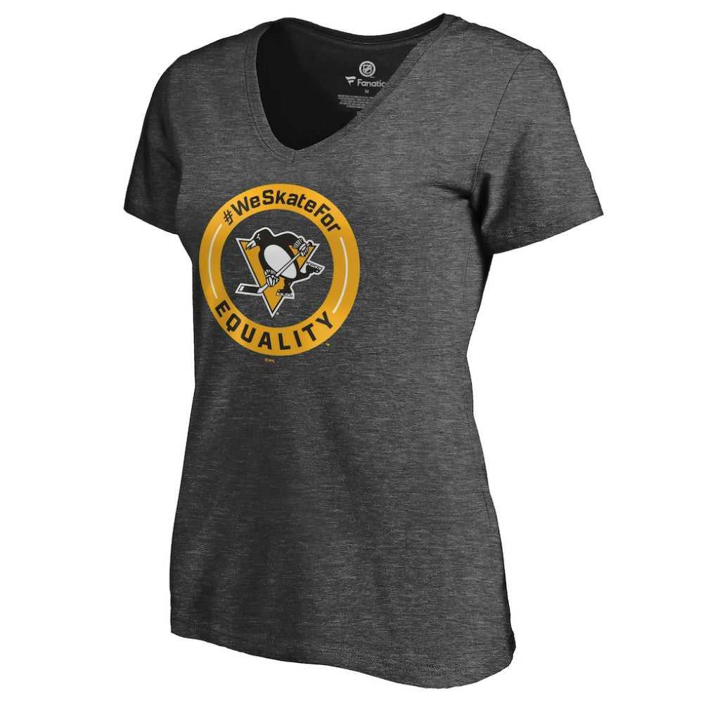 Pittsburgh Penguins Women's #WeSkateFor V-Neck T-Shirt -  NHL T-shirts