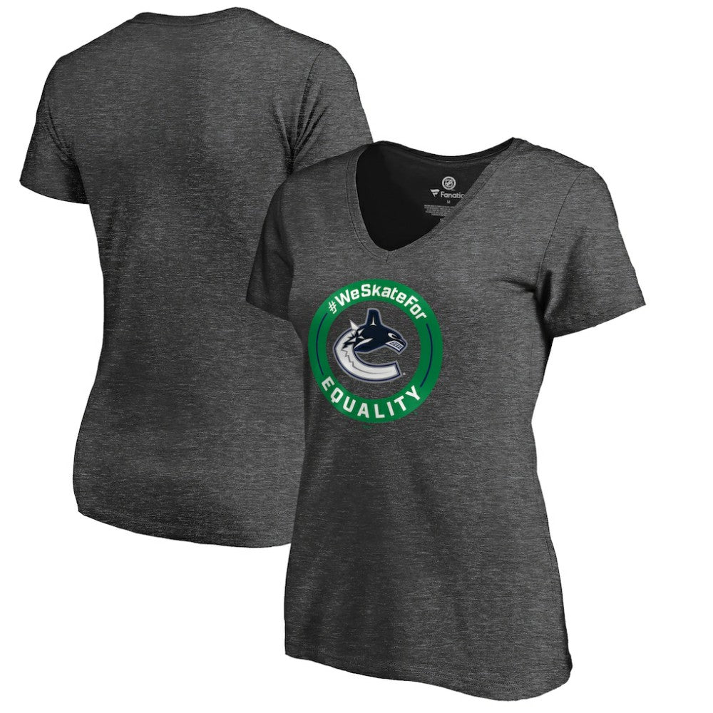 Vancouver Canucks Women's #WeSkateFor V-Neck T-Shirt -  NHL T-shirts