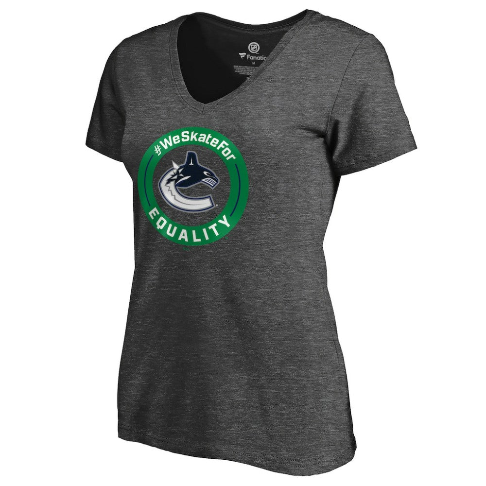 Vancouver Canucks Women's #WeSkateFor V-Neck T-Shirt -  NHL T-shirts
