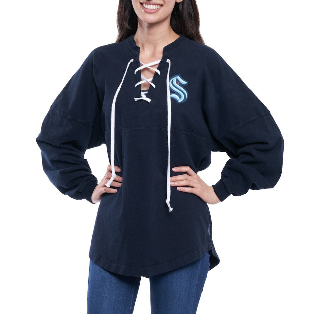 Seattle Kraken Fanatics Women's Lace Up Long Sleeve Spirit Top -  NHL