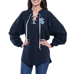 Seattle Kraken Fanatics Women's Lace Up Long Sleeve Spirit Top -  NHL
