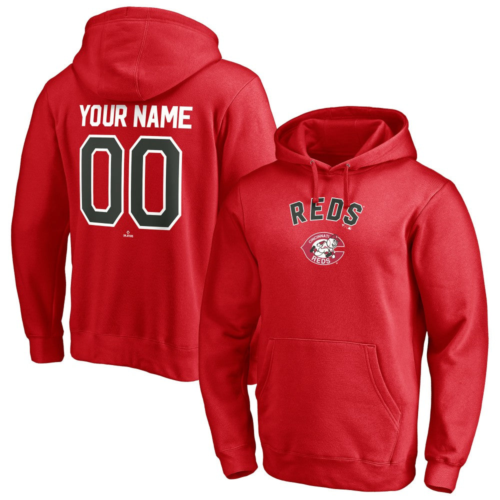 Cincinnati Reds Cooperstown Winning Streak Personalized Name & Number Pullover Hoodie - MLB Hoodies