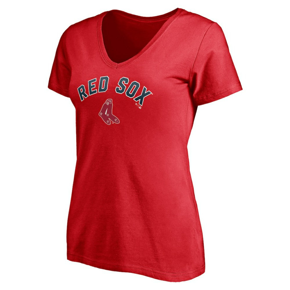 Boston Red Sox Women's Cooperstown Winning Streak Personalized Name & Number V-Neck T-Shirt - MLB T-shirts