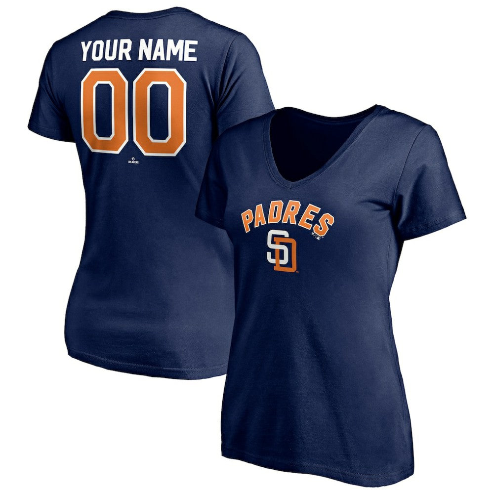 San Diego Padres Women's Cooperstown Winning Streak Personalized Name & Number V-Neck T-Shirt - MLB T-shirts