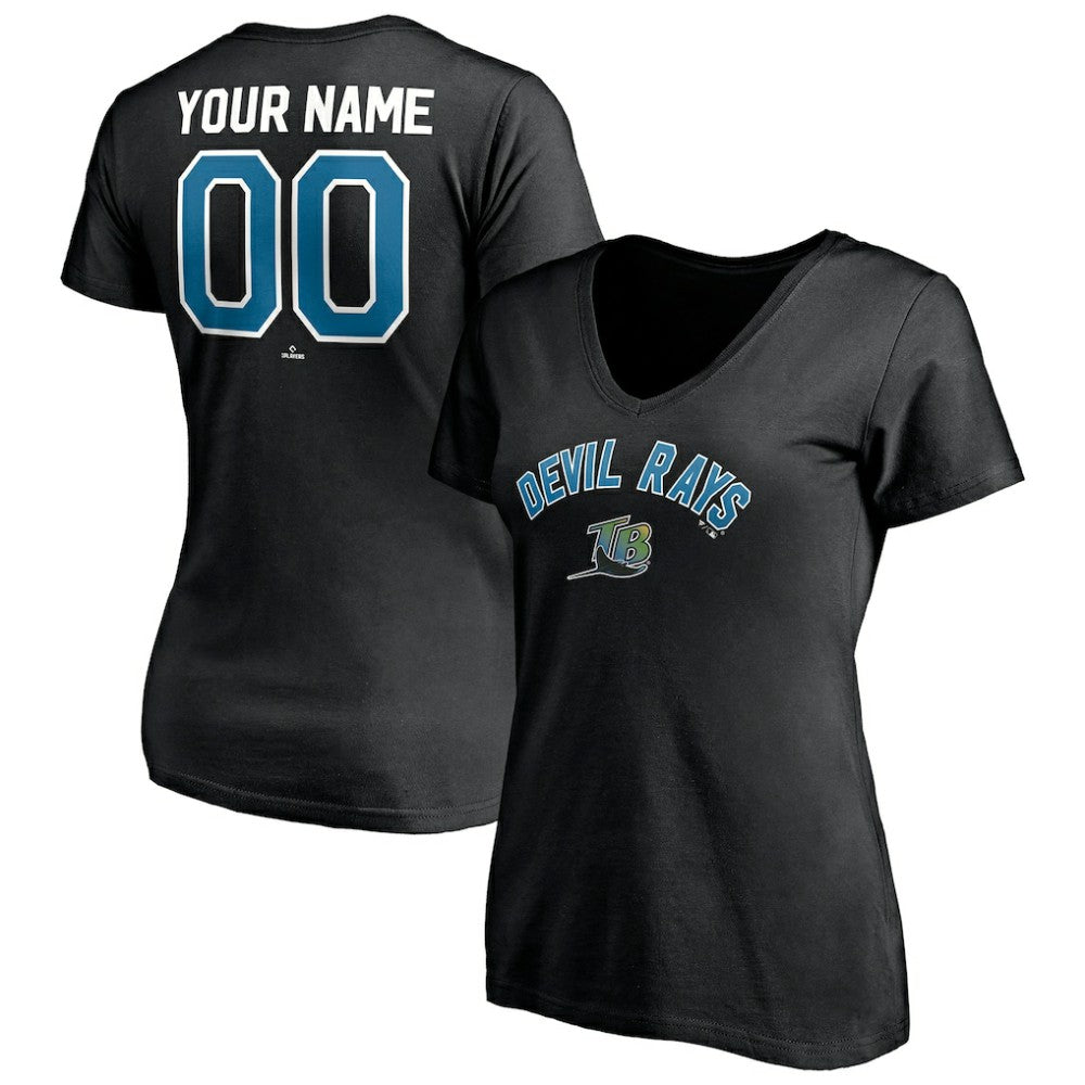 Tampa Bay Rays Women's Cooperstown Winning Streak Personalized Name & Number V-Neck T-Shirt - MLB T-shirts
