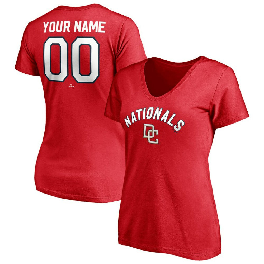 Washington Nationals Women's Cooperstown Winning Streak Personalized Name & Number V-Neck T-Shirt - MLB T-shirts