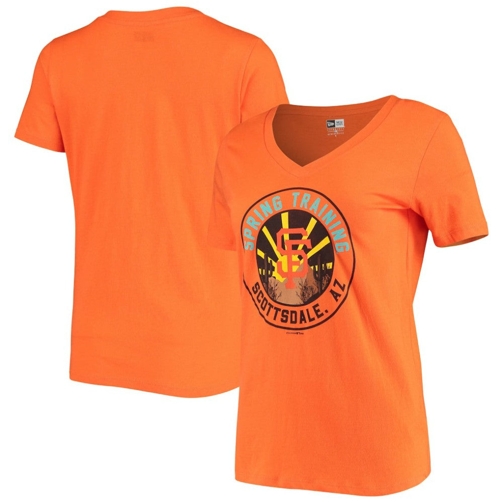 San Francisco Giants New Era Women's Spring Training Circle V-Neck T-Shirt - MLB T-shirts
