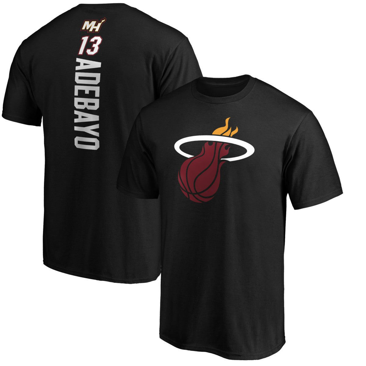 Black Bam Adebayo Miami Heat Playmaker Name & Number T-Shirt | NBA