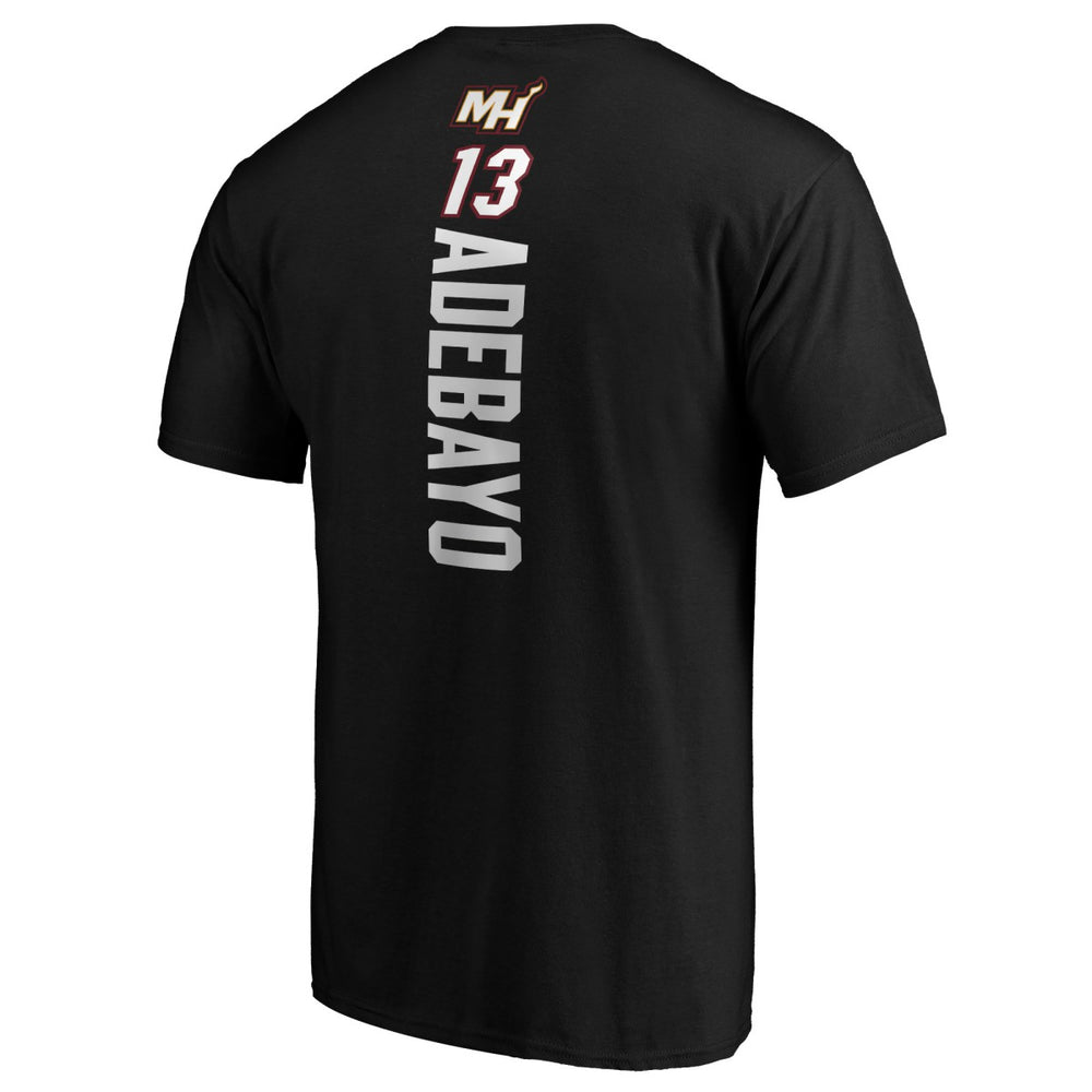 Black Bam Adebayo Miami Heat Playmaker Name & Number T-Shirt | NBA