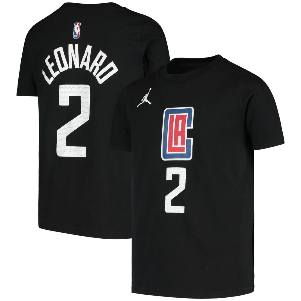 Black Kawhi Leonard LA Clippers Jordan Brand Youth Statement Edition Name & Number T-Shirt | NBA
