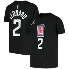 Black Kawhi Leonard LA Clippers Jordan Brand Youth Statement Edition Name & Number T-Shirt | NBA