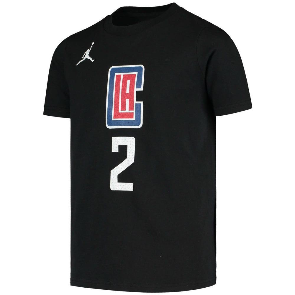 Black Kawhi Leonard LA Clippers Jordan Brand Youth Statement Edition Name & Number T-Shirt | NBA
