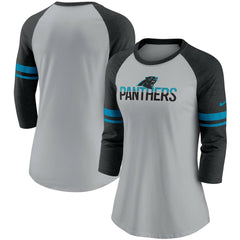 Carolina Panthers Women's Stripe Mesh Nickname Tri-Blend 3/4-Sleeve T-Shirt | NFL US