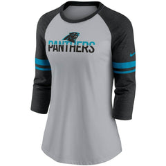 Carolina Panthers Women's Stripe Mesh Nickname Tri-Blend 3/4-Sleeve T-Shirt | NFL US