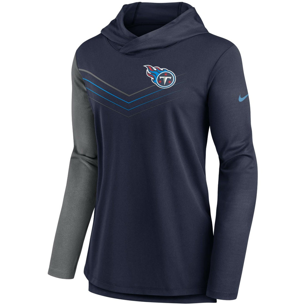 Tennessee Titans Women's Chevron Hoodie Performance Long Sleeve T-Shirt | NFL New