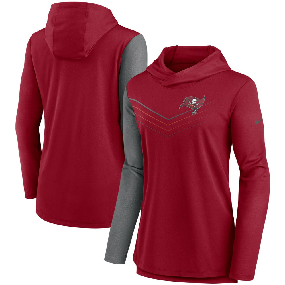 Tampa Bay Buccaneers Women's Chevron Hoodie Performance Long Sleeve T-Shirt | NFL Near me