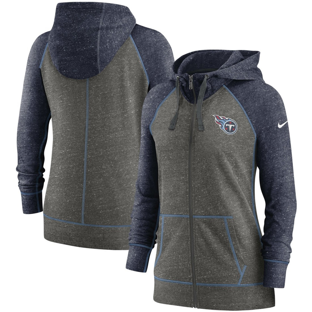 Tennessee Titans Women's Gym Vintage Raglan Full-Zip Hoodie | NFL Discount