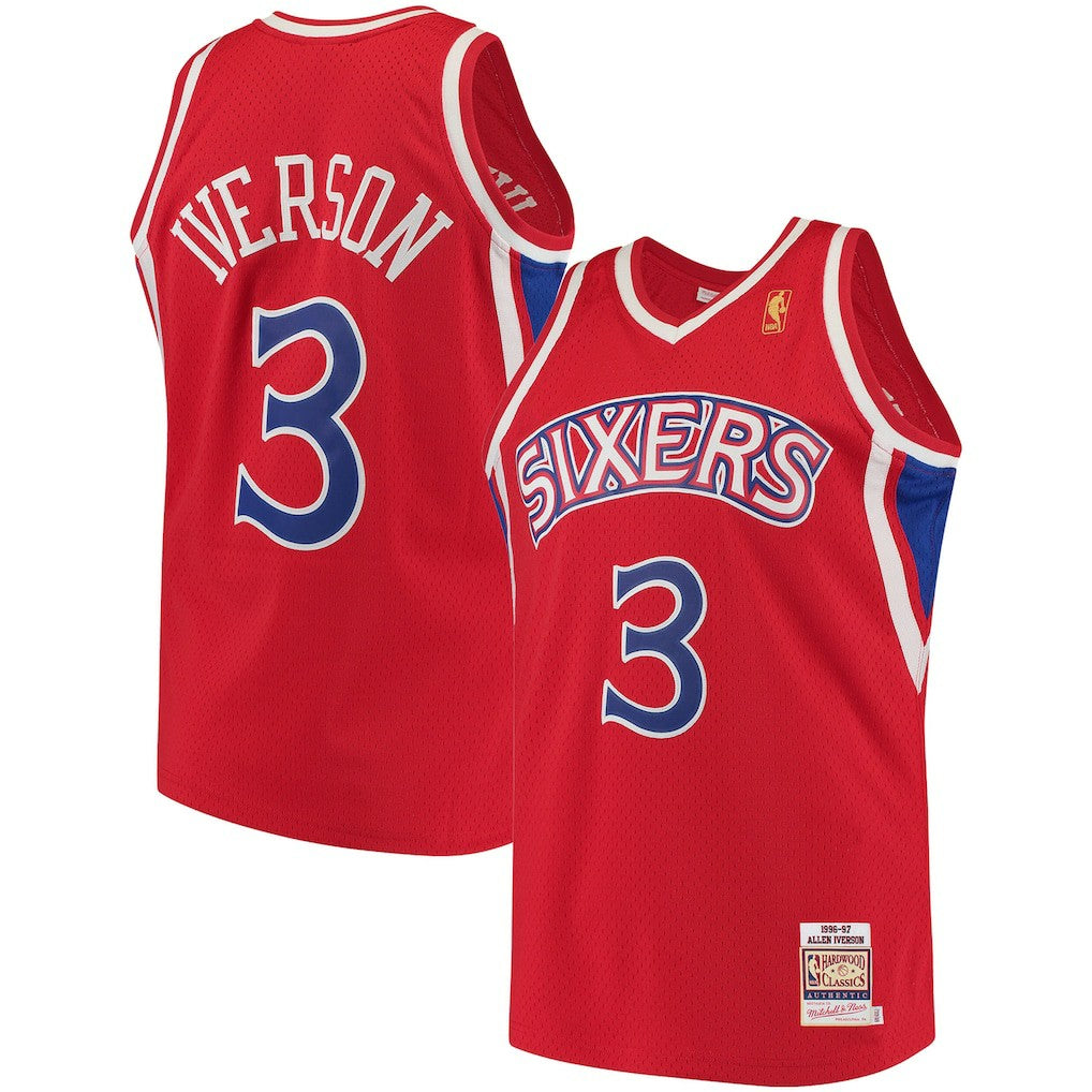 Red Allen Iverson Philadelphia 76ers 1996/97 Hardwood Classics Authentic Jersey | NBA