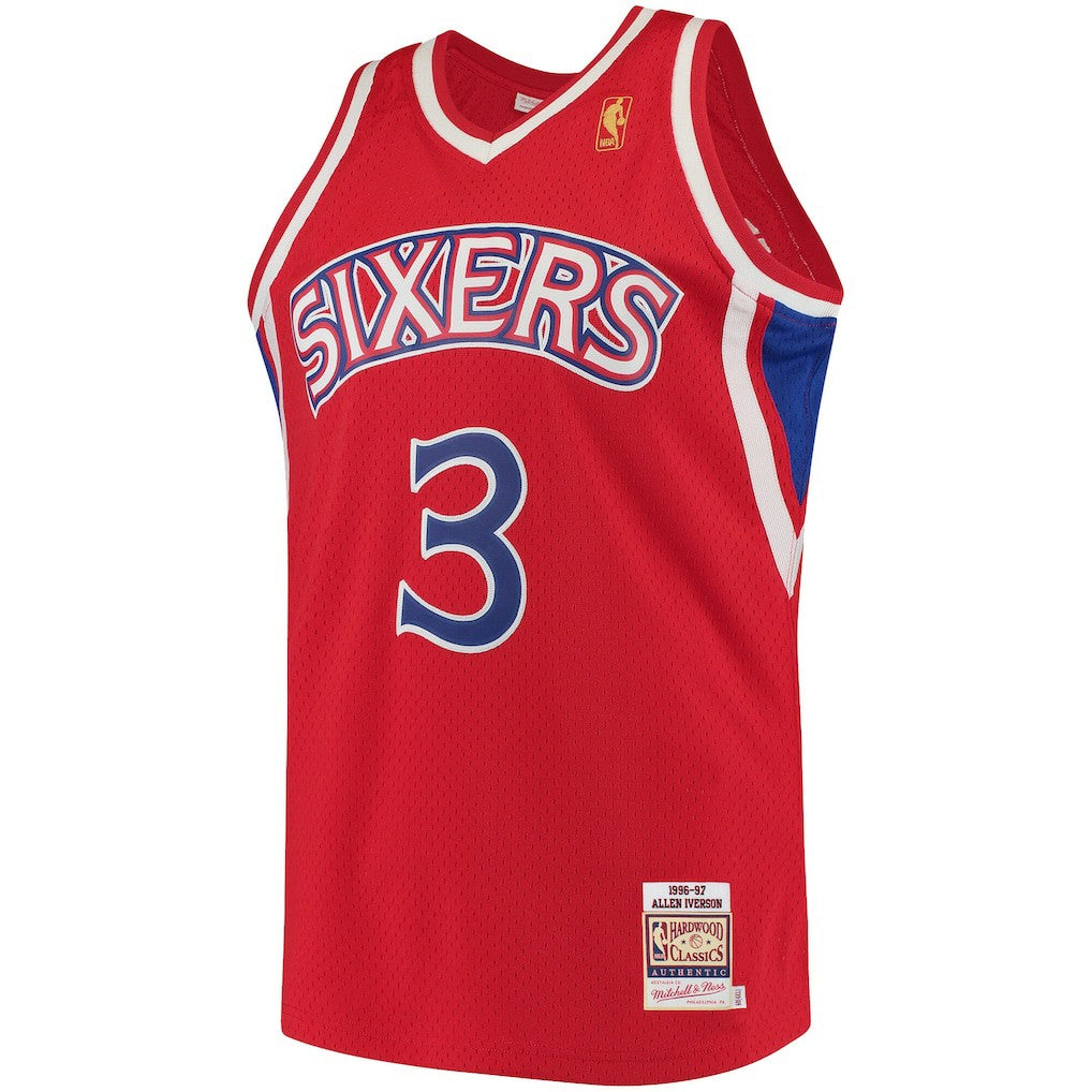 Red Allen Iverson Philadelphia 76ers 1996/97 Hardwood Classics Authentic Jersey | NBA
