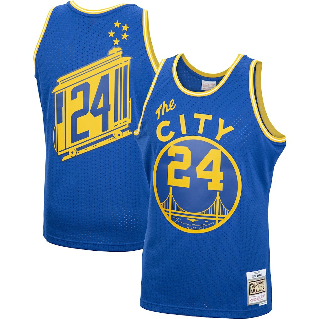 Royal Rick Barry Golden State Warriors 1966/67 Hardwood Classics Swingman Jersey sale | NBA