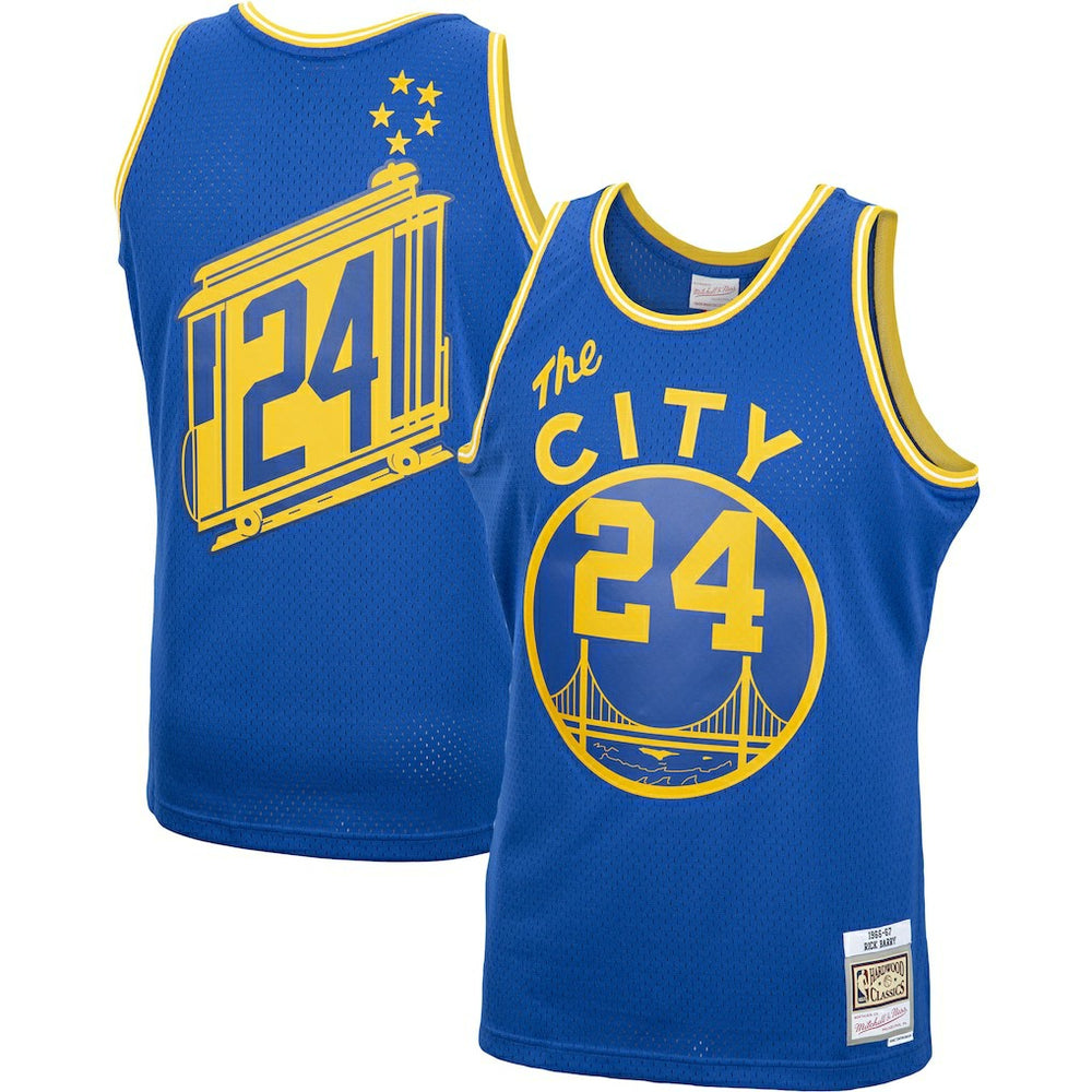 Royal Rick Barry Golden State Warriors 1966/67 Hardwood Classics Swingman Jersey sale | NBA