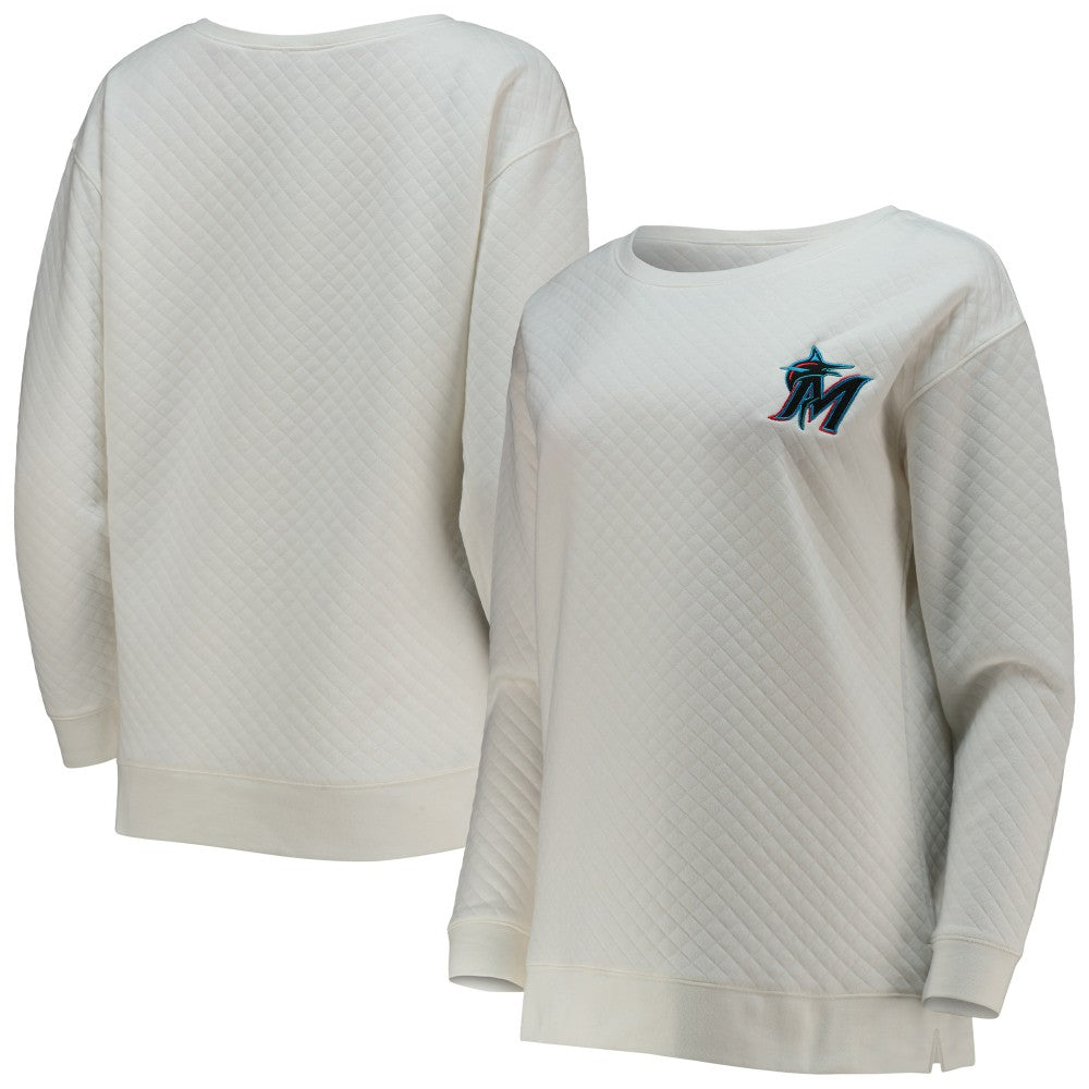 Miami Marlins Concepts Sport Women's Quilted Pullover Sweatshirt - MLB Pullover