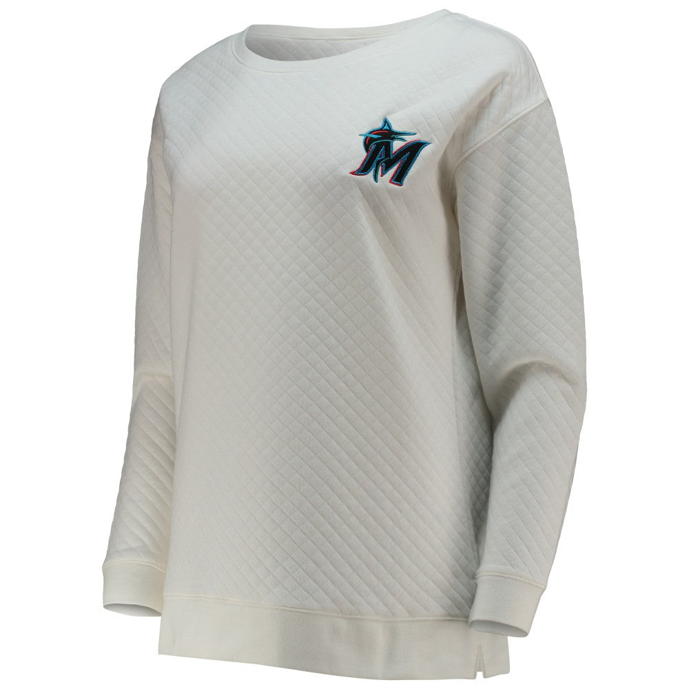 Miami Marlins Concepts Sport Women's Quilted Pullover Sweatshirt - MLB Pullover